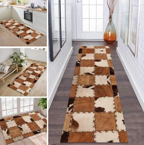 Teppich Läufer Lang Küche Flur Teppichläufer Rutschfest Waschbar Küchenläufer Teppichmatten 3D Vintage Flurmatten 80X180CM Schmutzfangmatte Meterware Schlafzimmer Wohnzimmer Esszimmer Küchenteppich von ZDYHMrj