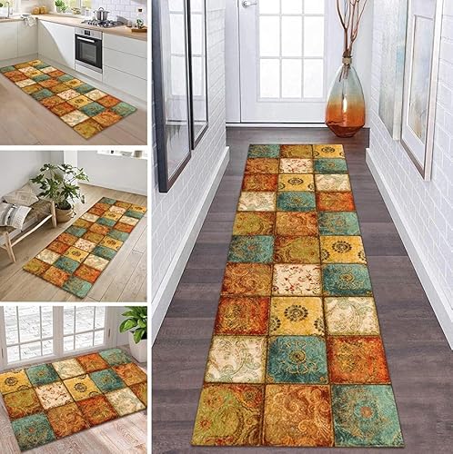 Teppich Läufer Lang Küche Flur Teppichläufer Rutschfest Waschbar Küchenläufer Teppichmatten Vintage Boho Flurmatten 60X240CM Schmutzfangmatte Meterware Flurteppich Schlafzimmer Wohnzimmer Esszimmer Teppich Läufer Lang Küche Flur Teppichläufer Rutschfest Waschbar Küchenläufer Teppichmatten Vintage Boho Flurmatten 60X240CM Schmutzfangmatte Meterware Flurteppich Schlafzimmer Wohnzimmer Esszimmer von ZDYHMrj