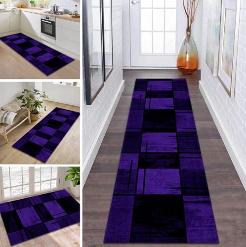 Teppich Läufer Lang Küche Flur Teppichläufer Rutschfest Waschbar Küchenläufer Teppichmatten Violett Flurmatten 60X400CM Schmutzfangmatte Meterware Schlafzimmer Wohnzimmer Esszimmer Küchenteppich Teppich Läufer Lang Küche Flur Teppichläufer Rutschfest Waschbar Küchenläufer Teppichmatten Violett Flurmatten 60X400CM Schmutzfangmatte Meterware Schlafzimmer Wohnzimmer Esszimmer Küchenteppich von ZDYHMrj