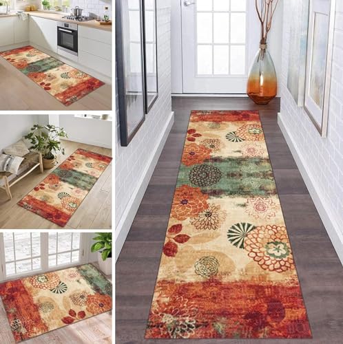 Vintage Teppich Läufer Flur Küche rutschfest waschbar Teppichläufer Lang Rot Braun Grün 50X60CM Modern Meterware Korridor Tepiche Esszimmer Schlafzimmer Wohnzimmer Schmutzfangmatte Küchenteppich Vintage Teppich Läufer Flur Küche rutschfest waschbar Teppichläufer Lang Rot Braun Grün 50X60CM Modern Meterware Korridor Tepiche Esszimmer Schlafzimmer Wohnzimmer Schmutzfangmatte Küchenteppich von ZDYHMrj
