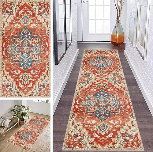 ZDYHMrj Läufer Teppich Flur Küche Waschbar rutschfest 40 * 160cm, Marokko Boho Style Rot Lang Teppichmatte Dauerhaft Fur Korridor Wohnzimmer Schlafzimmer Meterware Anpassbar ZDYHMrj Läufer Teppich Flur Küche Waschbar rutschfest 40 * 160cm, Marokko Boho Style Rot Lang Teppichmatte Dauerhaft Fur Korridor Wohnzimmer Schlafzimmer Meterware Anpassbar von ZDYHMrj