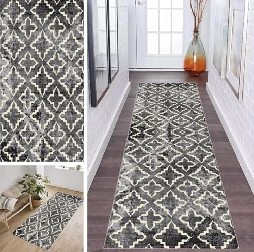 ZDYHMrj Läufer Teppich Flur Küche Waschbar rutschfest 40 * 350cm, Grau Abstraktes Geometrisches Muster Lang Teppichmatte Dauerhaft Fur Korridor Wohnzimmer Schlafzimmer Meterware Anpassbar ZDYHMrj Läufer Teppich Flur Küche Waschbar rutschfest 40 * 350cm, Grau Abstraktes Geometrisches Muster Lang Teppichmatte Dauerhaft Fur Korridor Wohnzimmer Schlafzimmer Meterware Anpassbar von ZDYHMrj