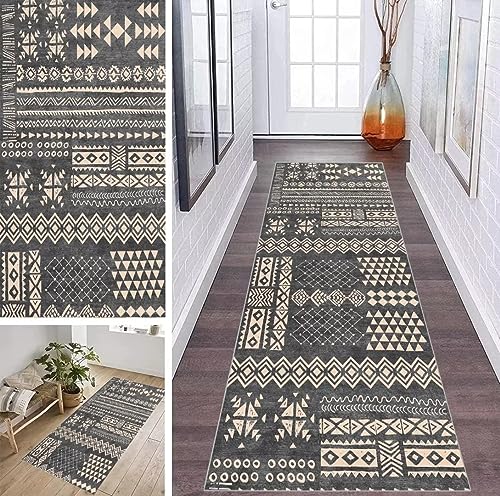 ZDYHMrj Läufer Teppich Flur Küche Waschbar rutschfest 60 * 200cm, Abstraktes Marokko Style Grau Lang Teppichmatte Dauerhaft Fur Korridor Wohnzimmer Schlafzimmer Meterware Anpassbar ZDYHMrj Läufer Teppich Flur Küche Waschbar rutschfest 60 * 200cm, Abstraktes Marokko Style Grau Lang Teppichmatte Dauerhaft Fur Korridor Wohnzimmer Schlafzimmer Meterware Anpassbar von ZDYHMrj