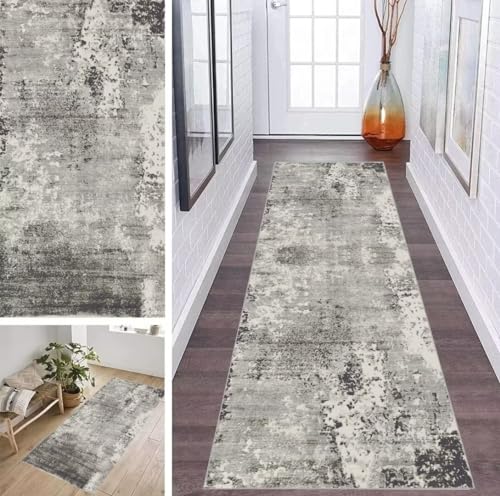 ZDYHMrj Läufer Teppich Flur Küche Waschbar rutschfest 60 * 300cm, Abstraktes Geometrisches Muster Grau Lang Teppichmatte Dauerhaft Fur Korridor Wohnzimmer Schlafzimmer Meterware Anpassbar ZDYHMrj Läufer Teppich Flur Küche Waschbar rutschfest 60 * 300cm, Abstraktes Geometrisches Muster Grau Lang Teppichmatte Dauerhaft Fur Korridor Wohnzimmer Schlafzimmer Meterware Anpassbar von ZDYHMrj