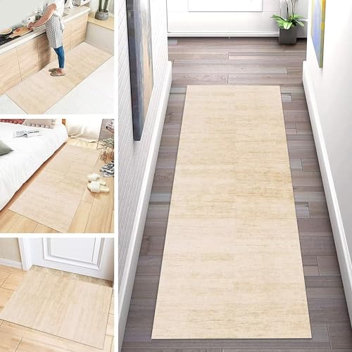 ZDYHMrj Teppich Läufer Flur Beige rutschfest 120x300cm Korridor Teppichläufer Waschbar Modern Schlafzimmer Wohnzimmer Läufer Teppich Breite 40-120cm von ZDYHMrj