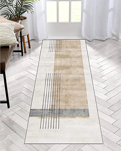 ZDYHMrj Teppich Läufer Flur Küche Beige Braun rutschfest Korridor Teppichläufer Waschbar Modern Schlafzimmer Wohnzimmer Läufer Teppich Breite 40cm/ 50cm/ 60cm/ 70cm/ 80cm/ 90cm/ 100cm von ZDYHMrj