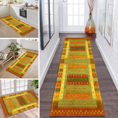 ZDYHMrj Teppich Läufer Flur Küche rutschfest waschbar Flurläufer Lang 110X100CM Kücheläufer 3D Bunt Teppichmatte Meterware Bettvorleger für Flur Esszimmer Schlafzimmer Wohnzimmer Schmutzfangteppich von ZDYHMrj