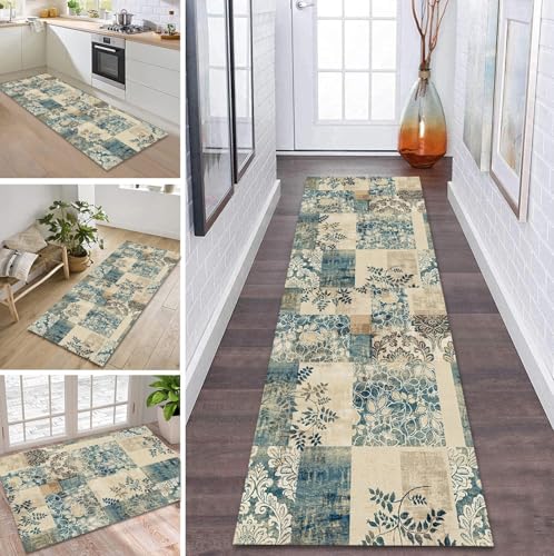 ZDYHMrj Teppich Läufer Flur Küche rutschfest waschbar Flurläufer Lang 110X160CM Kücheläufer 3D-Muster Teppichmatte Meterware Bettvorleger für Flur Esszimmer Schlafzimmer Wohnzimmer Schmutzfangteppich von ZDYHMrj