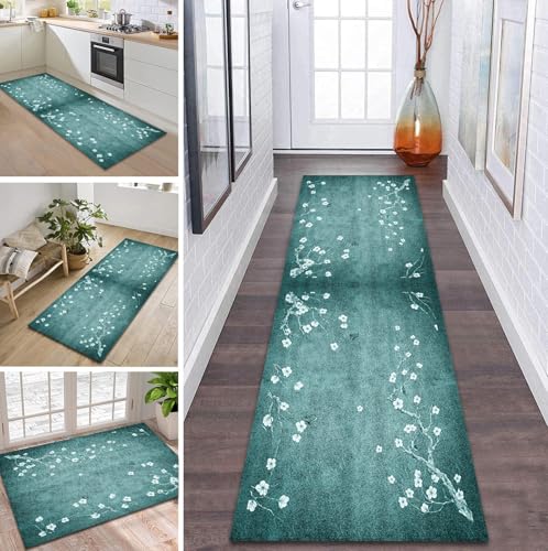 ZDYHMrj Teppich Läufer Flur Küche rutschfest waschbar Flurläufer Lang 110X400CM Kücheläufer Cyan Teppichmatte Meterware Bettvorleger für Flur Esszimmer Schlafzimmer Wohnzimmer Schmutzfangteppich ZDYHMrj Teppich Läufer Flur Küche rutschfest waschbar Flurläufer Lang 110X400CM Kücheläufer Cyan Teppichmatte Meterware Bettvorleger für Flur Esszimmer Schlafzimmer Wohnzimmer Schmutzfangteppich von ZDYHMrj