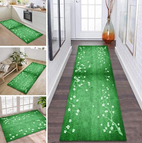 ZDYHMrj Teppich Läufer Flur Küche rutschfest waschbar Flurläufer Lang 110X500CM Kücheläufer Grün Teppichmatte Meterware Bettvorleger für Flur Esszimmer Schlafzimmer Wohnzimmer Schmutzfangteppich ZDYHMrj Teppich Läufer Flur Küche rutschfest waschbar Flurläufer Lang 110X500CM Kücheläufer Grün Teppichmatte Meterware Bettvorleger für Flur Esszimmer Schlafzimmer Wohnzimmer Schmutzfangteppich von ZDYHMrj