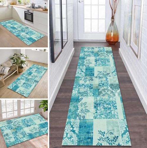 ZDYHMrj Teppich Läufer Flur Küche rutschfest waschbar Flurläufer Lang 120X450CM Kücheläufer Cyan Teppichmatte Meterware Bettvorleger für Flur Esszimmer Schlafzimmer Wohnzimmer Schmutzfangteppich ZDYHMrj Teppich Läufer Flur Küche rutschfest waschbar Flurläufer Lang 120X450CM Kücheläufer Cyan Teppichmatte Meterware Bettvorleger für Flur Esszimmer Schlafzimmer Wohnzimmer Schmutzfangteppich von ZDYHMrj