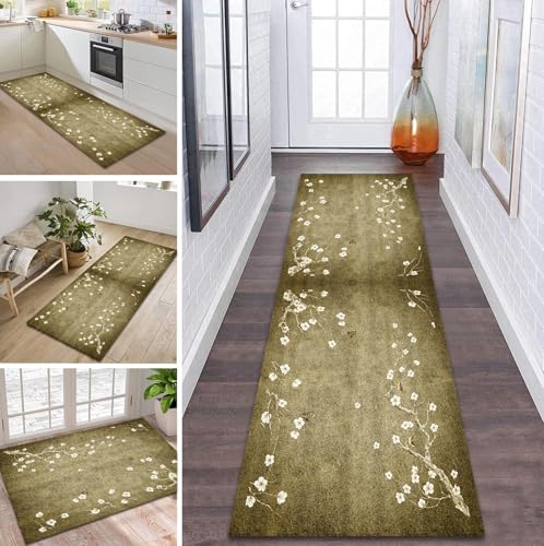 ZDYHMrj Teppich Läufer Flur Küche rutschfest waschbar Flurläufer Lang 40X150CM Kücheläufer Braun Teppichmatte Meterware Bettvorleger für Flur Esszimmer Schlafzimmer Wohnzimmer Schmutzfangteppich von ZDYHMrj