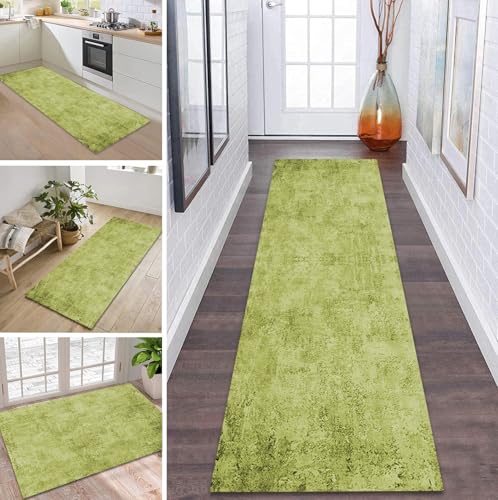ZDYHMrj Teppich Läufer Flur Küche rutschfest waschbar Flurläufer Lang 50X250CM Kücheläufer Gelb Grün Teppichmatte Meterware Bettvorleger für Flur Esszimmer Schlafzimmer Wohnzimmer Schmutzfangteppich von ZDYHMrj