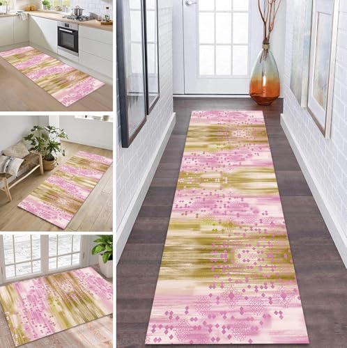 ZDYHMrj Teppich Läufer Flur Küche rutschfest waschbar Flurläufer Lang 70X500CM Kücheläufer Bunt Teppichmatte Meterware Bettvorleger für Flur Esszimmer Schlafzimmer Wohnzimmer Schmutzfangteppich von ZDYHMrj