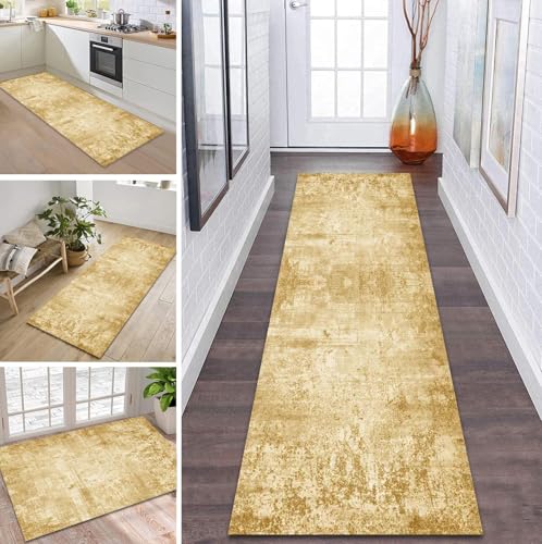 ZDYHMrj Teppich Läufer Flur Küche rutschfest waschbar Flurläufer Lang 90X120CM Kücheläufer Braun Teppichmatte Meterware Bettvorleger für Flur Esszimmer Schlafzimmer Wohnzimmer Schmutzfangteppich von ZDYHMrj