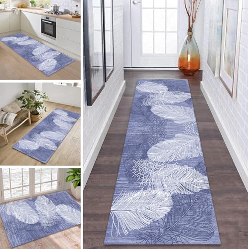 ZDYHMrj Teppich Läufer Flur Küche rutschfest waschbar Teppichläufer Lang 120X500CM Lila Modern Design Meterware Korridor Tepiche Esszimmer Schlafzimmer Wohnzimmer Schmutzfangmatte von ZDYHMrj