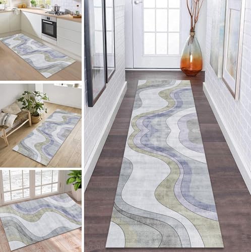 ZDYHMrj Teppich Läufer Flur Küche rutschfest waschbar Teppichläufer Lang 50X150CM Abstract Modern Design Meterware Korridor Tepiche Esszimmer Schlafzimmer Wohnzimmer Schmutzfangmatte von ZDYHMrj