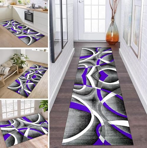 ZDYHMrj Teppich Läufer Flur Küche rutschfest waschbar Teppichläufer Lang 50X160CM Grau Schwarz Weiß Violett Modern Design Meterware Korridor Tepiche Esszimmer Schlafzimmer Wohnzimmer Schmutzfangmatte ZDYHMrj Teppich Läufer Flur Küche rutschfest waschbar Teppichläufer Lang 50X160CM Grau Schwarz Weiß Violett Modern Design Meterware Korridor Tepiche Esszimmer Schlafzimmer Wohnzimmer Schmutzfangmatte von ZDYHMrj