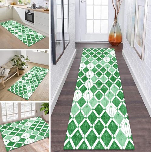 ZDYHMrj Teppich Läufer Flur Küche rutschfest waschbar Teppichläufer Lang 60X100CM Grün Modern Design Meterware Korridor Tepiche Esszimmer Schlafzimmer Wohnzimmer Schmutzfangmatte ZDYHMrj Teppich Läufer Flur Küche rutschfest waschbar Teppichläufer Lang 60X100CM Grün Modern Design Meterware Korridor Tepiche Esszimmer Schlafzimmer Wohnzimmer Schmutzfangmatte von ZDYHMrj
