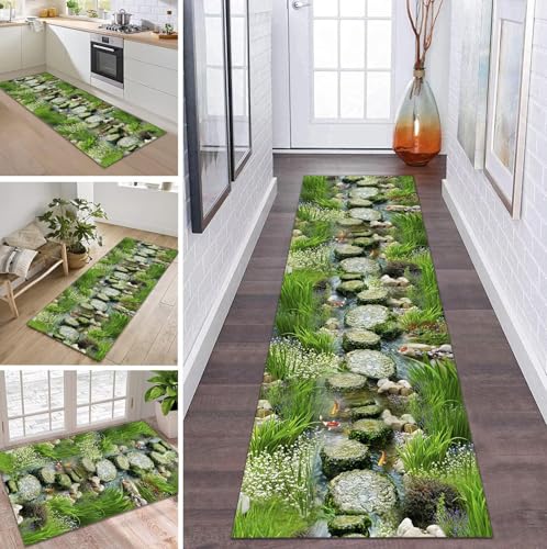 ZDYHMrj Teppich Läufer Flur Küche rutschfest waschbar Teppichläufer Lang 90X280CM 3D Grün Blume Korridor Teppichmatten Kücheteppich Schlafzimmer Wohnzimmer Flurmatten Breit 40-120cm ZDYHMrj Teppich Läufer Flur Küche rutschfest waschbar Teppichläufer Lang 90X280CM 3D Grün Blume Korridor Teppichmatten Kücheteppich Schlafzimmer Wohnzimmer Flurmatten Breit 40-120cm von ZDYHMrj
