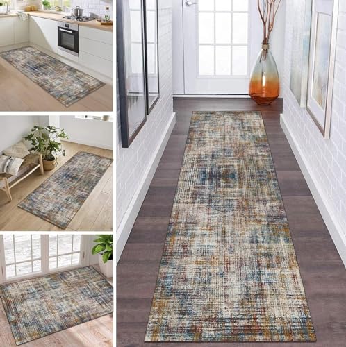ZDYHMrj Teppich Läufer Flur Küche rutschfest waschbar Teppichläufer Lang Abstract 70X200CM Modern Design Meterware Korridor Tepiche Esszimmer Schlafzimmer Wohnzimmer Schmutzfangmatte Küchenteppich von ZDYHMrj