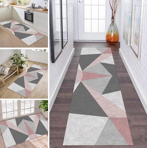 ZDYHMrj Teppich Läufer Flur Küche rutschfest waschbar Teppichläufer Lang Grau Rosa 90X400CM Modern Design Meterware Korridor Tepiche Esszimmer Schlafzimmer Wohnzimmer Schmutzfangmatte Küchenteppich ZDYHMrj Teppich Läufer Flur Küche rutschfest waschbar Teppichläufer Lang Grau Rosa 90X400CM Modern Design Meterware Korridor Tepiche Esszimmer Schlafzimmer Wohnzimmer Schmutzfangmatte Küchenteppich von ZDYHMrj