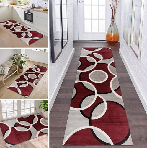 ZDYHMrj Teppich Läufer Flur Küche rutschfest waschbar Teppichläufer Lang Korridor Tepiche 40X160CM Rot Grau Küchenteppich Meterware Bodenmatte Esszimmer Schlafzimmer Wohnzimmer Schmutzfangmatte ZDYHMrj Teppich Läufer Flur Küche rutschfest waschbar Teppichläufer Lang Korridor Tepiche 40X160CM Rot Grau Küchenteppich Meterware Bodenmatte Esszimmer Schlafzimmer Wohnzimmer Schmutzfangmatte von ZDYHMrj