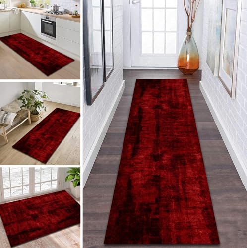 ZDYHMrj Teppich Läufer Flur rutschfest 100X200CM Rot Küchenteppich Waschbar Flurläufer Modern Teppichläufer, Korridor Teppich Läufer für Flur, Küche, Eingang, Wohnzimmer Schmutzfangteppich ZDYHMrj Teppich Läufer Flur rutschfest 100X200CM Rot Küchenteppich Waschbar Flurläufer Modern Teppichläufer, Korridor Teppich Läufer für Flur, Küche, Eingang, Wohnzimmer Schmutzfangteppich von ZDYHMrj