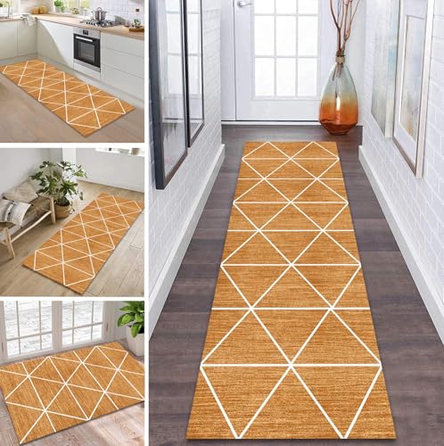 ZDYHMrj Teppich Läufer Flur rutschfest 110X350CM Orange Weiß Küchenteppich Waschbar Flurläufer Modern Teppichläufer, Korridor Teppich Läufer für Flur, Küche, Eingang, Wohnzimmer Schmutzfangteppich ZDYHMrj Teppich Läufer Flur rutschfest 110X350CM Orange Weiß Küchenteppich Waschbar Flurläufer Modern Teppichläufer, Korridor Teppich Läufer für Flur, Küche, Eingang, Wohnzimmer Schmutzfangteppich von ZDYHMrj