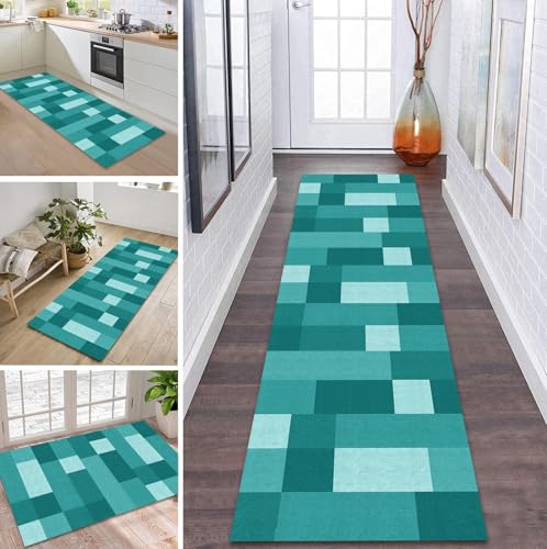 ZDYHMrj Teppich Läufer Flur rutschfest 110X400CM Cyan Küchenteppich Waschbar Flurläufer Modern Teppichläufer, Korridor Teppich Läufer für Flur, Küche, Eingang, Wohnzimmer Schmutzfangteppich ZDYHMrj Teppich Läufer Flur rutschfest 110X400CM Cyan Küchenteppich Waschbar Flurläufer Modern Teppichläufer, Korridor Teppich Läufer für Flur, Küche, Eingang, Wohnzimmer Schmutzfangteppich von ZDYHMrj