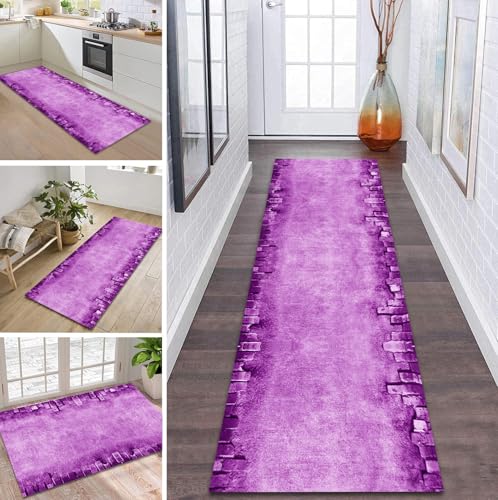 ZDYHMrj Teppich Läufer Flur rutschfest 110X450CM Rosa lila Küchenteppich Waschbar Flurläufer Modern Teppichläufer, Korridor Teppich Läufer für Flur, Küche, Eingang, Wohnzimmer Schmutzfangteppich ZDYHMrj Teppich Läufer Flur rutschfest 110X450CM Rosa lila Küchenteppich Waschbar Flurläufer Modern Teppichläufer, Korridor Teppich Läufer für Flur, Küche, Eingang, Wohnzimmer Schmutzfangteppich von ZDYHMrj
