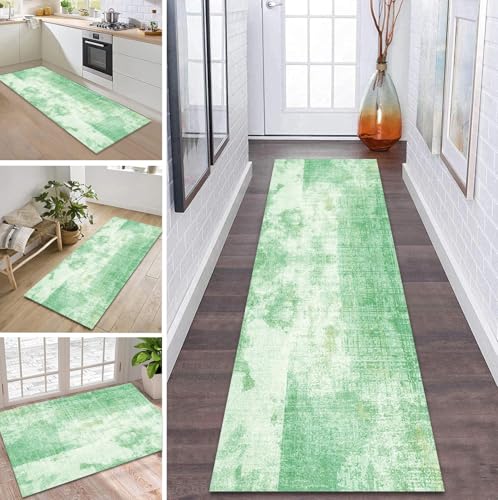 ZDYHMrj Teppich Läufer Flur rutschfest 110X500CM Grün Küchenteppich Waschbar Flurläufer Modern Teppichläufer, Korridor Teppich Läufer für Flur, Küche, Eingang, Wohnzimmer Schmutzfangteppich ZDYHMrj Teppich Läufer Flur rutschfest 110X500CM Grün Küchenteppich Waschbar Flurläufer Modern Teppichläufer, Korridor Teppich Läufer für Flur, Küche, Eingang, Wohnzimmer Schmutzfangteppich von ZDYHMrj