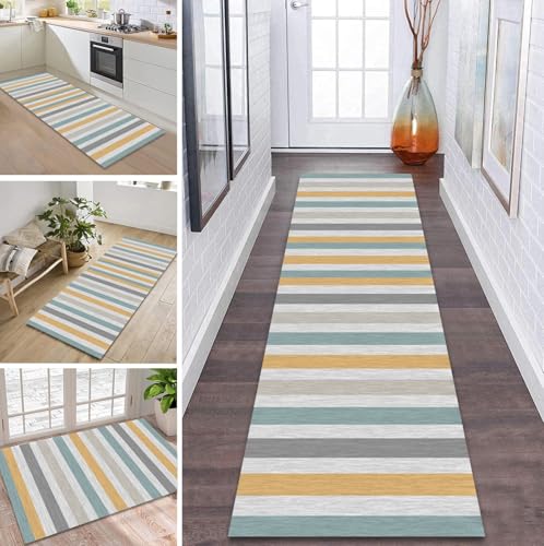 ZDYHMrj Teppich Läufer Flur rutschfest 120X200CM Küchenteppich Waschbar Flurläufer Modern Teppichläufer, Korridor Teppich Läufer für Flur, Küche, Eingang, Wohnzimmer Schmutzfangteppich von ZDYHMrj