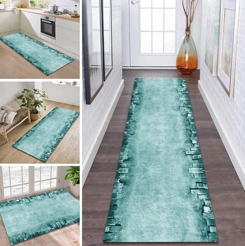 ZDYHMrj Teppich Läufer Flur rutschfest 120X400CM Cyan Küchenteppich Waschbar Flurläufer Modern Teppichläufer, Korridor Teppich Läufer für Flur, Küche, Eingang, Wohnzimmer Schmutzfangteppich ZDYHMrj Teppich Läufer Flur rutschfest 120X400CM Cyan Küchenteppich Waschbar Flurläufer Modern Teppichläufer, Korridor Teppich Läufer für Flur, Küche, Eingang, Wohnzimmer Schmutzfangteppich von ZDYHMrj