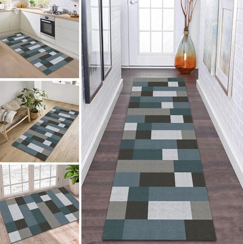 ZDYHMrj Teppich Läufer Flur rutschfest 120X400CM Grau Cyan Blau Küchenteppich Waschbar Flurläufer Modern Teppichläufer, Korridor Teppich Läufer für Flur, Küche, Eingang, Wohnzimmer Schmutzfangteppich ZDYHMrj Teppich Läufer Flur rutschfest 120X400CM Grau Cyan Blau Küchenteppich Waschbar Flurläufer Modern Teppichläufer, Korridor Teppich Läufer für Flur, Küche, Eingang, Wohnzimmer Schmutzfangteppich von ZDYHMrj