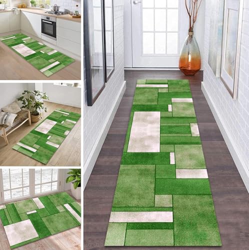 ZDYHMrj Teppich Läufer Flur rutschfest 120X400CM Grün Küchenteppich Waschbar Flurläufer Modern Teppichläufer, Korridor Teppich Läufer für Flur, Küche, Eingang, Wohnzimmer Schmutzfangteppich ZDYHMrj Teppich Läufer Flur rutschfest 120X400CM Grün Küchenteppich Waschbar Flurläufer Modern Teppichläufer, Korridor Teppich Läufer für Flur, Küche, Eingang, Wohnzimmer Schmutzfangteppich von ZDYHMrj