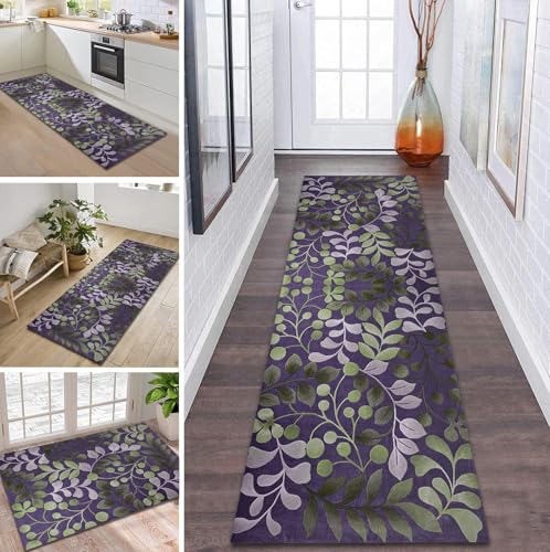 ZDYHMrj Teppich Läufer Flur rutschfest 40X100CM Violett Grün Küchenteppich Waschbar Flurläufer Modern Teppichläufer, Korridor Teppich Läufer für Flur, Küche, Eingang, Wohnzimmer Schmutzfangteppich ZDYHMrj Teppich Läufer Flur rutschfest 40X100CM Violett Grün Küchenteppich Waschbar Flurläufer Modern Teppichläufer, Korridor Teppich Läufer für Flur, Küche, Eingang, Wohnzimmer Schmutzfangteppich von ZDYHMrj