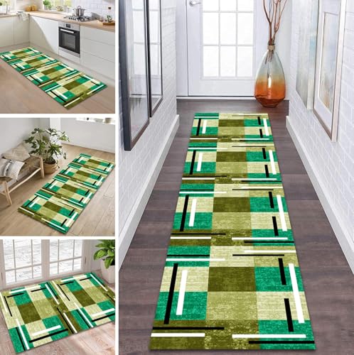 ZDYHMrj Teppich Läufer Flur rutschfest 50X180CM 3D-Abstraktion Küchenteppich Waschbar Flurläufer Modern Teppichläufer, Korridor Teppich Läufer für Flur, Küche, Eingang, Wohnzimmer Schmutzfangteppich von ZDYHMrj