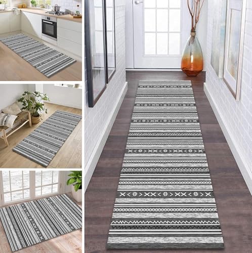 ZDYHMrj Teppich Läufer Flur rutschfest 60X150CM Grau Marokko Küchenteppich Waschbar Flurläufer Modern Teppichläufer, Korridor Teppich Läufer für Flur, Küche, Eingang, Wohnzimmer Schmutzfangteppich ZDYHMrj Teppich Läufer Flur rutschfest 60X150CM Grau Marokko Küchenteppich Waschbar Flurläufer Modern Teppichläufer, Korridor Teppich Läufer für Flur, Küche, Eingang, Wohnzimmer Schmutzfangteppich von ZDYHMrj