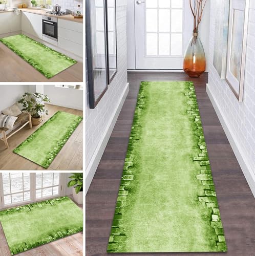 ZDYHMrj Teppich Läufer Flur rutschfest 60X280CM Grün Küchenteppich Waschbar Flurläufer Modern Teppichläufer, Korridor Teppich Läufer für Flur, Küche, Eingang, Wohnzimmer Schmutzfangteppich ZDYHMrj Teppich Läufer Flur rutschfest 60X280CM Grün Küchenteppich Waschbar Flurläufer Modern Teppichläufer, Korridor Teppich Läufer für Flur, Küche, Eingang, Wohnzimmer Schmutzfangteppich von ZDYHMrj