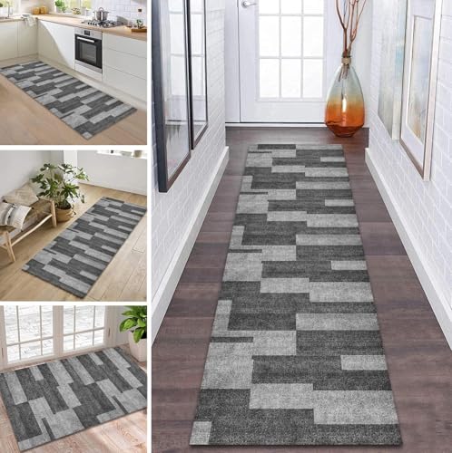 ZDYHMrj Teppich Läufer Flur rutschfest 60X80CM Grau Küchenteppich Waschbar Flurläufer Modern Teppichläufer, Korridor Teppich Läufer für Flur, Küche, Eingang, Wohnzimmer Schmutzfangteppich ZDYHMrj Teppich Läufer Flur rutschfest 60X80CM Grau Küchenteppich Waschbar Flurläufer Modern Teppichläufer, Korridor Teppich Läufer für Flur, Küche, Eingang, Wohnzimmer Schmutzfangteppich von ZDYHMrj