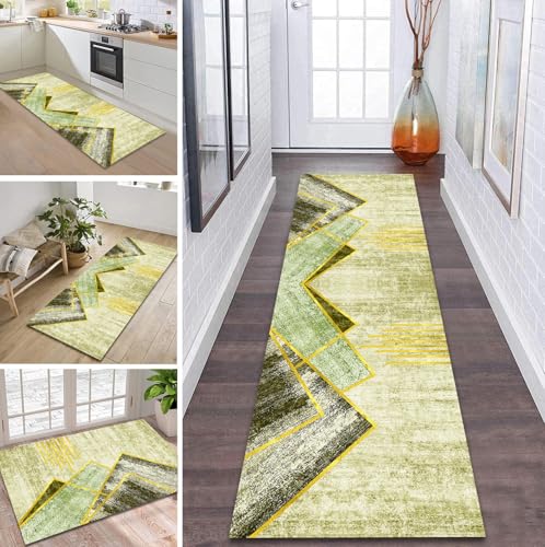ZDYHMrj Teppich Läufer Flur rutschfest 70X250CM Grün Gelb Gold Küchenteppich Waschbar Flurläufer Modern Teppichläufer, Korridor Teppich Läufer für Flur, Küche, Eingang, Wohnzimmer Schmutzfangteppich ZDYHMrj Teppich Läufer Flur rutschfest 70X250CM Grün Gelb Gold Küchenteppich Waschbar Flurläufer Modern Teppichläufer, Korridor Teppich Läufer für Flur, Küche, Eingang, Wohnzimmer Schmutzfangteppich von ZDYHMrj