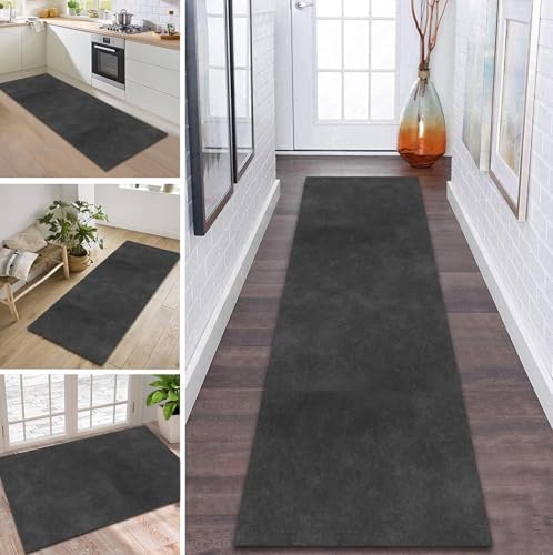 ZDYHMrj Teppich Läufer Flur rutschfest 90X450CM Dunkelgrau Küchenteppich Waschbar Flurläufer Modern Teppichläufer, Korridor Teppich Läufer für Flur, Küche, Eingang, Wohnzimmer Schmutzfangteppich ZDYHMrj Teppich Läufer Flur rutschfest 90X450CM Dunkelgrau Küchenteppich Waschbar Flurläufer Modern Teppichläufer, Korridor Teppich Läufer für Flur, Küche, Eingang, Wohnzimmer Schmutzfangteppich von ZDYHMrj