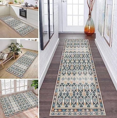 ZDYHMrj Teppich Läufer Flur rutschfest Küchen Teppich 80X500CM Bunt Boho Küchenteppich Küchenläufer Korridor Schlafzimmer Wohnzimmer Meterware Eingang von ZDYHMrj