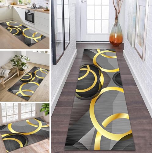 ZDYHMrj Teppich Läufer Lang Flur Küche Teppichläufer rutschfest Waschbar Küchenläufer Teppichmatten Grau Schwarz Gelb Flurläufer 80X300CM Schmutzfangmatte Meterware Schlafzimmer Korridor Wohnzimmer ZDYHMrj Teppich Läufer Lang Flur Küche Teppichläufer rutschfest Waschbar Küchenläufer Teppichmatten Grau Schwarz Gelb Flurläufer 80X300CM Schmutzfangmatte Meterware Schlafzimmer Korridor Wohnzimmer von ZDYHMrj