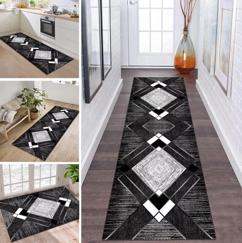 ZDYHMrj Teppich Läufer Lang Flur Wohnraum rutschfest Teppichläufer Grau Schwarz Weiß Meterware Flurteppich 80X180CM Korridor Teppichmatten Kücheteppich Schlafzimmer Wohnzimmer Schlafzimmer Waschbar ZDYHMrj Teppich Läufer Lang Flur Wohnraum rutschfest Teppichläufer Grau Schwarz Weiß Meterware Flurteppich 80X180CM Korridor Teppichmatten Kücheteppich Schlafzimmer Wohnzimmer Schlafzimmer Waschbar von ZDYHMrj