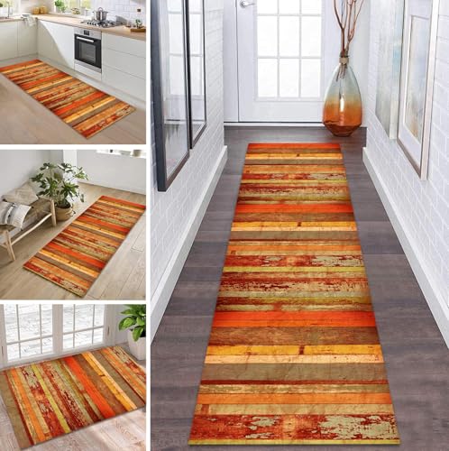 ZDYHMrj Teppich Läufer Lang Küche Flur Teppichläufer rutschfest Waschbar Küchenläufer Teppichmatten Bunt Flurmatten 80X400CM Schmutzfangmatte Meterware Schlafzimmer Wohnzimmer Esszimmer Küchenteppich von ZDYHMrj