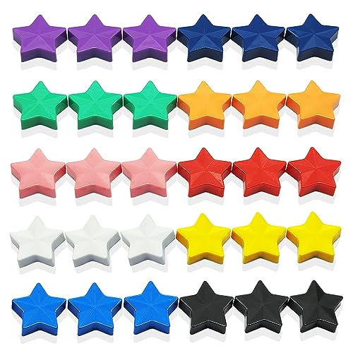 ZDZBLX Magnete für Magnettafel Kühlschrankmagnete, 30 Stück 10 Farben magnete stark Magnete Kühlschrank magneten, Stern Magnet Mini Magnete Klein Whiteboard Magnete Bunt Magnets, für Magnetwand Schule von ZDZBLX