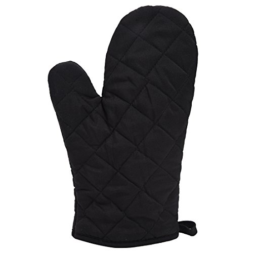 ZDdo 1 Paar hitzebeständige Ofenhandschuhe, Topflappen, Backhandschuhe, Kochhandschuhe, schwarz von ZDdo