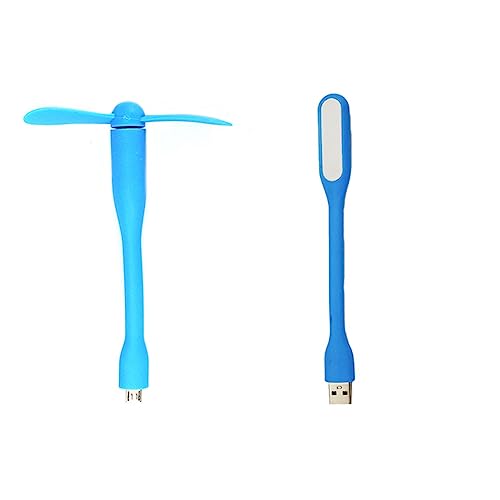 ZDdp Multifunktionaler USB-Mini-Desktop-Mini-Ventilator mit Universal-USB-Licht, energiesparendes, tragbares LED-Licht, Blau von ZDdp
